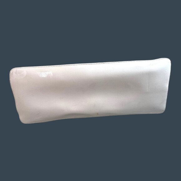 Calvin Klein White Purse Pocketbook Chain Straps Key Item Saffiano Leather Tote - Picture 12 of 12